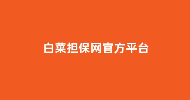 十大白菜担保网